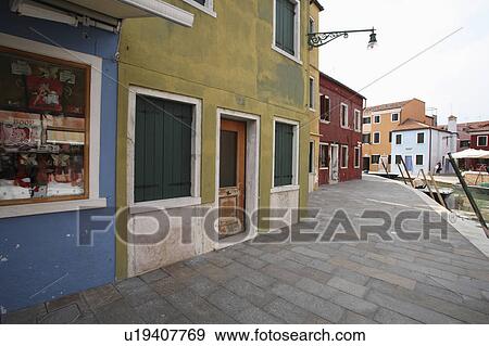 Stock Photo - Townscape at Burano island. Fotosearch