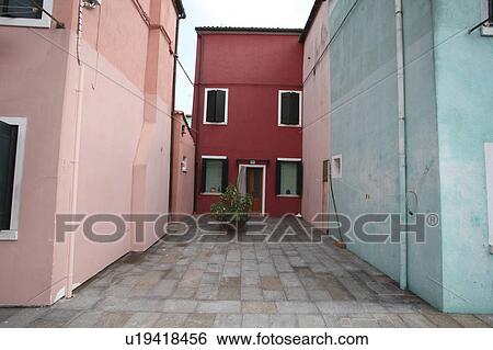 Stock Photograph - Townscape at Burano island. Fotosearch