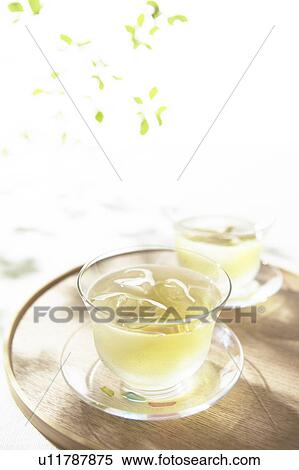 Stock Photography - Two cups of iced green tea. Fotosearch