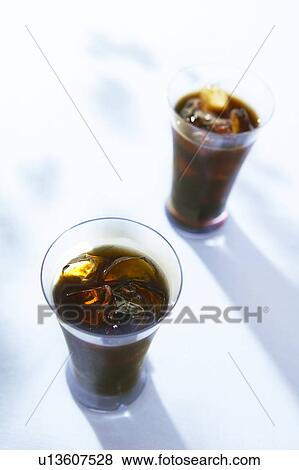 Two glasses of iced coffee View Large Photo Image Stock Photo - Two glasses of iced coffee. Fotosearch