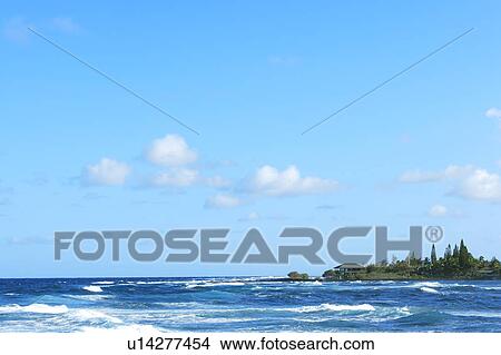 Picture - Water's Edge and Blue Sky. Fotosearch