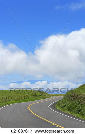 Winding Road and Blue Sky, Hawaii, USA View Large Photo Image Stock Photo - Winding Road and Blue Sky, Hawaii, USA. Fotosearch