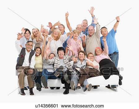 Stock Image - A group of happy people. Fotosearch