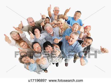 Stock Photo - A group of people giving the thumbs up sign. Fotosearch