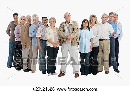 A group of people standing in a row View Large Photo Image Stock Photograph - A group of people standing in a row. Fotosearch