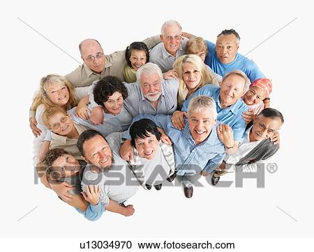A group of people standing with their arms around each other View Large Photo Image Stock Image - A group of people standing with their arms around each other. Fotosearch