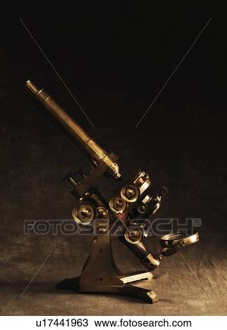 Stock Image - Antique microscope. Fotosearch