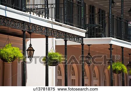 Balconies on building in the French Quarter of New Orleans View Large Photo Image Stock Photography - Balconies on building in the French Quarter of New Orleans. Fotosearch