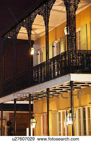 Balcony in French Quarter of New Orleans View Large Photo Image Stock Photo - Balcony in French Quarter of New Orleans. Fotosearch