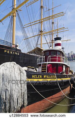 Boat docked at South Street seaport View Large Photo Image Stock Image - Boat docked at South Street seaport. Fotosearch