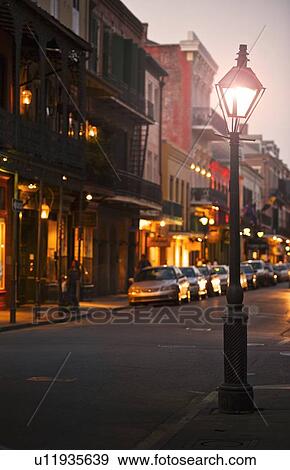 Stock Photo - Bourbon Street New Orleans at night. Fotosearch