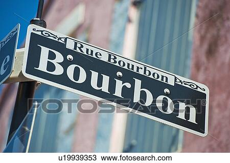 Stock Image - Bourbon Street sign. Fotosearch
