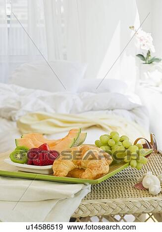 Breakfast tray in bedroom View Large Photo Image Stock Photo - Breakfast tray in bedroom. Fotosearch