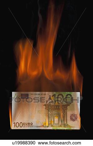 Burning 100 euro bill View Large Photo Image Stock Image - Burning 100 euro bill. Fotosearch