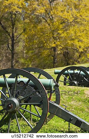 Stock Image - Cannons at Vicksburg National Military Park. Fotosearch