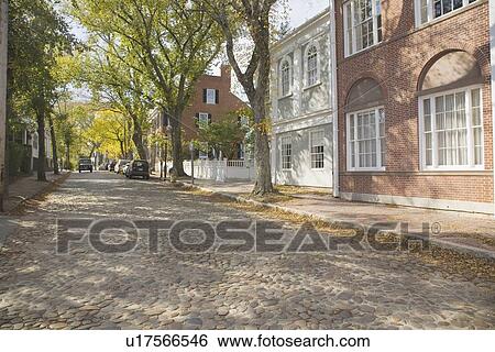 Cobblestone street View Large Photo Image Stock Photograph - Cobblestone street. Fotosearch