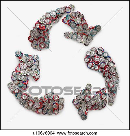 Crushed can arranged in the shape of recycle symbol View Large Photo Image Picture - Crushed can arranged in the shape of recycle symbol. Fotosearch