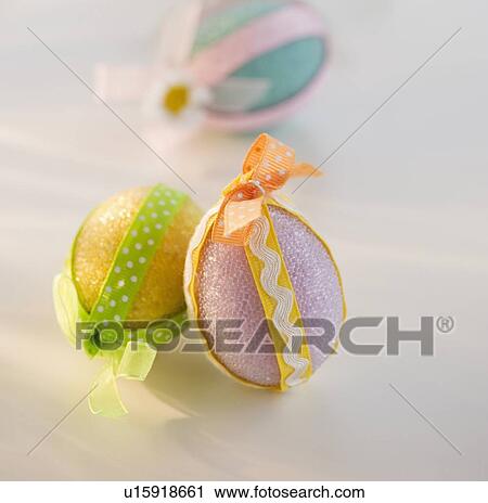 Stock Image - Decorated Easter eggs. Fotosearch