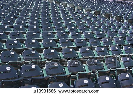 Stock Photograph - Empty bleacher seats. Fotosearch