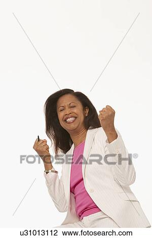 Exited businesswoman View Large Photo Image Stock Image - Exited businesswoman. Fotosearch