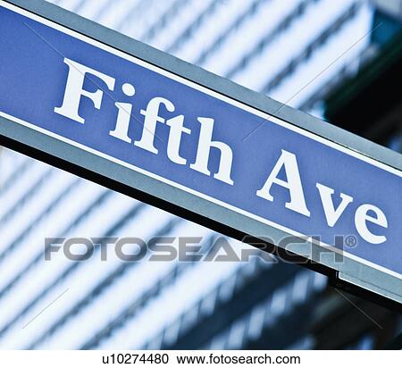 Stock Image - Fifth Avenue road sign. Fotosearch