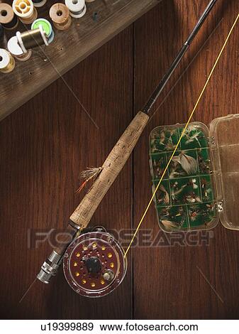 Stock Photo - Fishing rod and equipment. Fotosearch