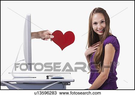Stock Image - Flattered woman. Fotosearch