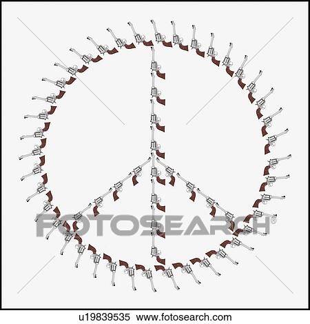 Guns arranged in the shape of a peace symbol View Large Photo Image Stock Photography - Guns arranged in the shape of a peace symbol. Fotosearch