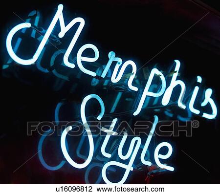 Illuminated Memphis Style sign on Beale Street in Memphis View Large Photo Image Stock Image - Illuminated Memphis Style sign on Beale Street in Memphis. Fotosearch