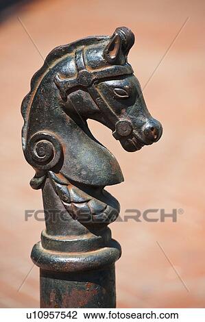 Iron statue of a horse's head View Large Photo Image Stock Image - Iron statue of a horse's head. Fotosearch
