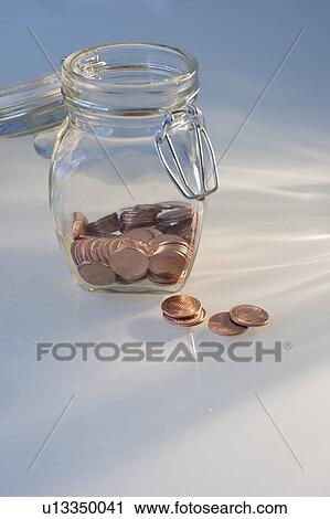 Jar of pennies View Large Photo Image Stock Image - Jar of pennies. Fotosearch