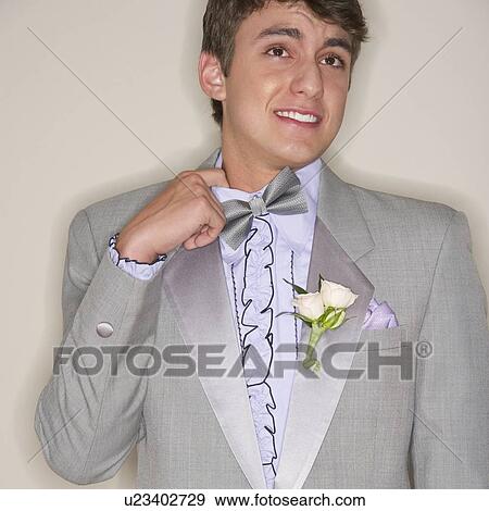 Stock Photo - Man wearing grey tuxedo. Fotosearch
