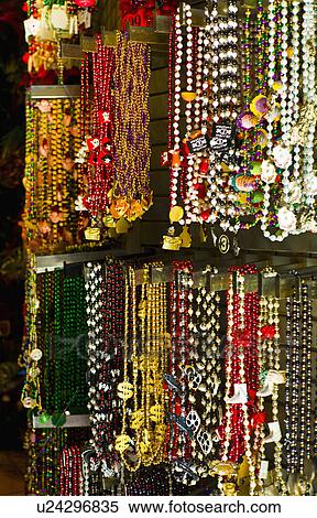 Mardi grass beads on display in a store in New Orleans View Large Photo Image Stock Photography - Mardi grass beads on display in a store in New Orleans. Fotosearch
