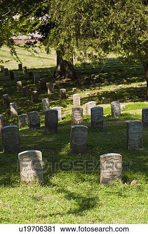Stock Image - National Cemetery at Vicksburg National Military Park. Fotosearch