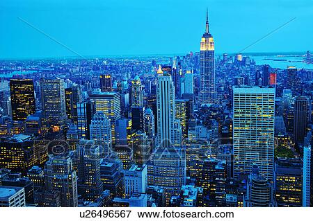 New York City skyline at sunset View Large Photo Image Stock Photo - New York City skyline at sunset. Fotosearch