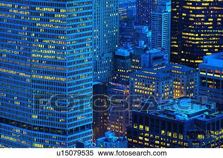 Stock Photography - New York City skyline at sunset. Fotosearch