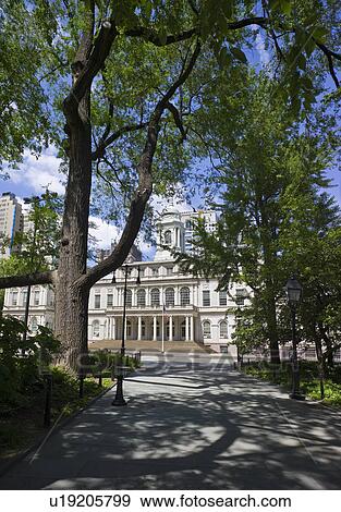 Path in front of City Hall in New York City View Large Photo Image Stock Photo - Path in front of City Hall in New York City. Fotosearch