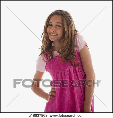 Portrait of pretty teenage girl View Large Photo Image Stock Photo - Portrait of pretty teenage girl. Fotosearch