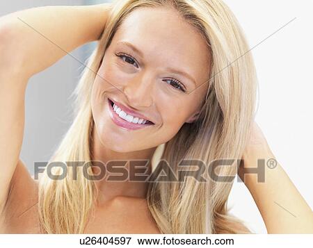 Stock Photo - Pretty blond woman. Fotosearch
