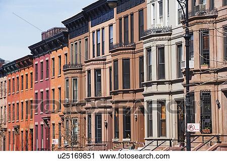 Row of brownstone townhouses View Large Photo Image Stock Image - Row of brownstone townhouses. Fotosearch
