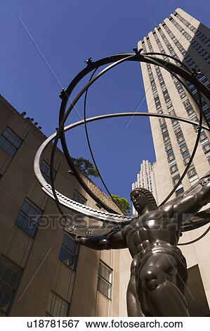 Statue in front of Rockefeller Center View Large Photo Image Stock Photo - Statue in front of Rockefeller Center. Fotosearch