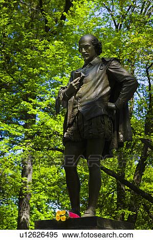 Stock Photography - Statue of Shakespeare in Central Park. Fotosearch