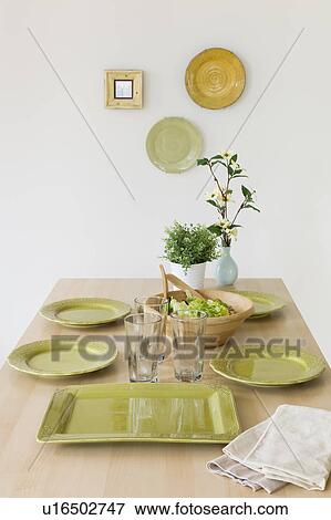 Table set for dinner View Large Photo Image Stock Photo - Table set for dinner. Fotosearch