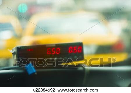 Stock Image - Taxi meter. Fotosearch