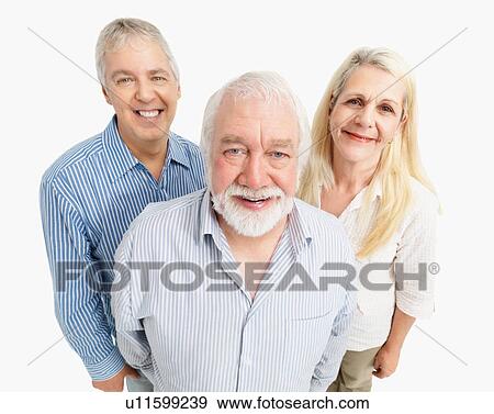 Stock Photo - Three smiling people. Fotosearch