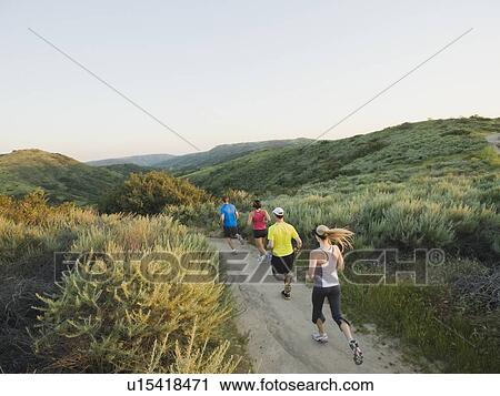 Stock Image - Trail runners. Fotosearch