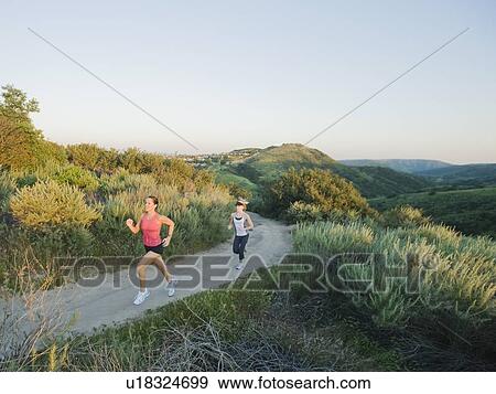 Stock Photo - Trail runners. Fotosearch