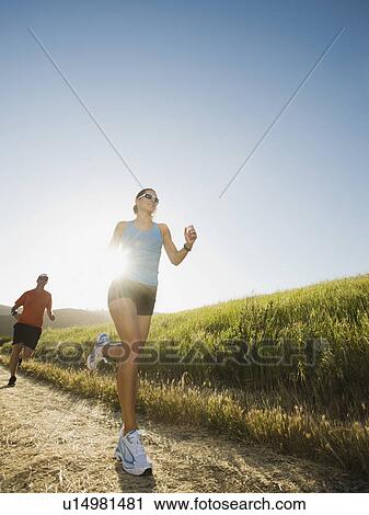 Trail running View Large Photo Image Stock Image - Trail running. Fotosearch