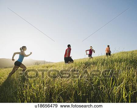 Stock Photo - Trail running. Fotosearch