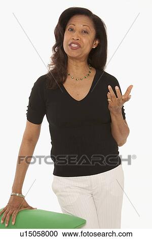 Stock Image - Woman asking a question. Fotosearch
